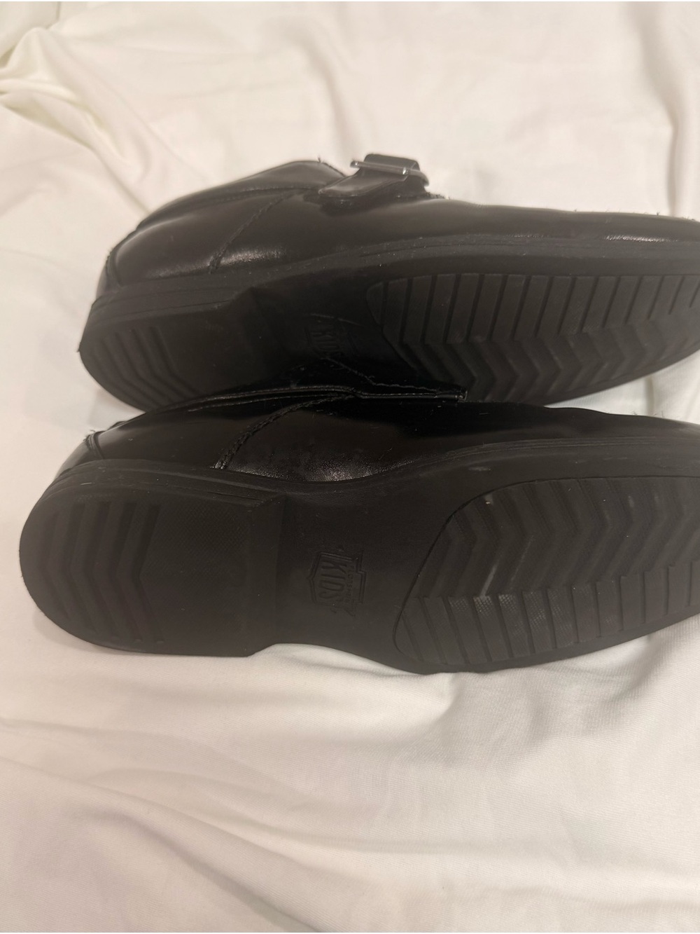 Florsheim Black Leather Boys Slip-On Loafers with Buckle - Picture 4 of 7